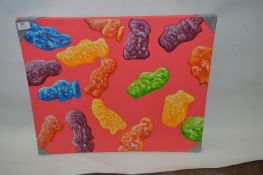 Unframed Printed Canvas Depicting Jelly Babies 20x24