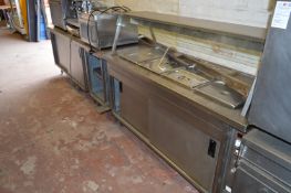 *Large Serve Over Cafeteria Unit with Bain Marie, Hot Cupboards and Heated Light Gantry