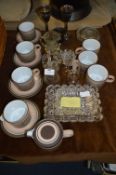 Hornsea Pottery Part Tea Set, Glassware, Dishes, Bells and Silver Plate Goblets