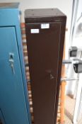 Brown Metal Gun Cabinet with Two Locks