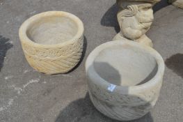Pair of Reconstituted Stone Garden Planters