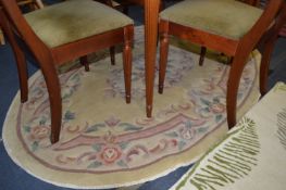 Floral Pattern Oval Rug