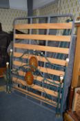 Wrought Metal Floral Decorated Double Bed