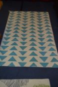 *Ivory and Blue Triangle Pattern Rug 120x170cm