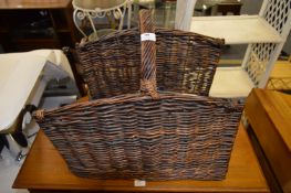Cane Arched Side Log Basket