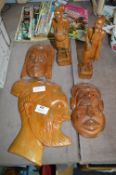 African Carved Wood Masks and Figures