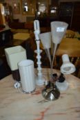 Five Assorted Table Lamps and Shades