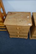 Pine Three Drawer Side Cabinet