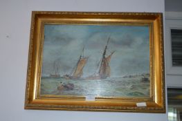 Gilt Framed Oil on Board 