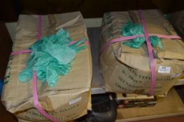 Two Boxes Containing 10x200 Green Disposable Vinyl Gloves