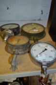 Four Pressure Gauges