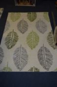 *Green and Gray Leaf Pattern Rug 120x170cm