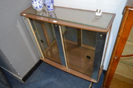 1960s Display Cabinet with Glass Sliding Doors