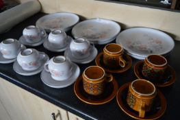 Denby Pottery Dinnerware, Part Tea Set and Hornsea Cups and Saucers