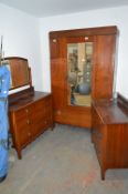 Mahogany Bedroom Suite; Wardrobe DRessing Table and Chest of Drawers
