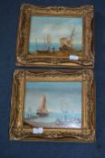Pair of Gilt Framed Oils on Board 