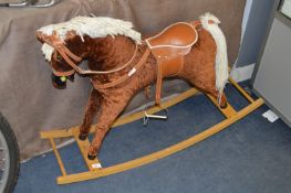 Brown Plush Fur Rocking Horse