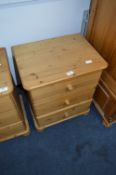 Pine Three Drawer Side Cabinet