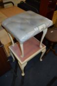 Two White Painted Dressing Table Stools