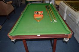 6' Snooker Table on Stand with Cues, Triangle and Balls