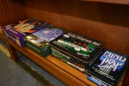 Boardgames; QI, Antiques Roadshow, Texas Hold'em and Mind Trap