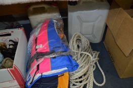 Sea Buoyancy Jackets, Rope and Two Water Containers