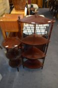 Four Corner Plant Stand and a Three Height Circular Plant Stand
