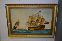 Gilt Framed Oil on Board 