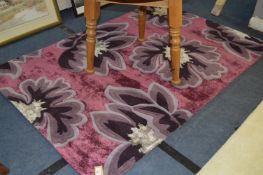 *Purple Floral Patterned Rug 120x180cm