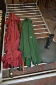 Two Garden Umbrellas with Extension Poles