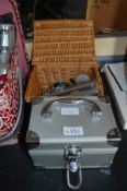 Small Storage Box, Fortune Cards and a Basket Containing Costume Jewellery, Watches, etc.
