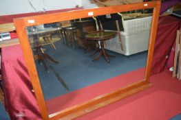Oak Framed Over Mantel Mirror