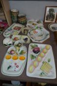 Fruit Decorated Italian Pottery; Dishes, Dinnerware, Vases