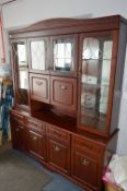 Mahogany Effect Mirrored Back Wall Unit