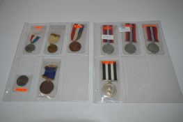 Nine Assorted Medals; St John, Three War Medals, School Attendance Jubilee, etc.