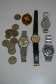 Collection of Wristwatches and Early Silver Coins