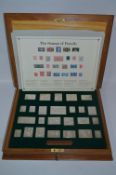Cased Sterling 925 Silver Stamps of Royalty Replicas