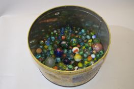 Thornes Toffee Tin Containing a Collection of Marbles