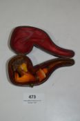 Meerschaum Pipe with Amber Stem (AF)
