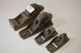 Small Brass Woodworking Plane and Three Others