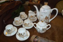 Japanese Gilt Decorated Part Tea Set with Geisha Girl Bases