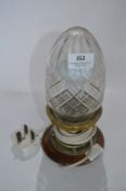 Brass Table Lamp with Cut Glass Shade