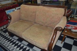 Walnut Framed Victorian Style Sofa