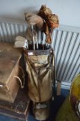1950s Golf Bag and Top Flite Clubs