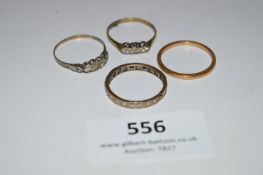 Four 9cT Gold Rings - 7.2g