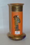 Masons Orange and Gilt Vase Decorated with Japanese Figure