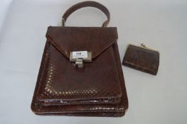 Snakeskin Handbag and Purse