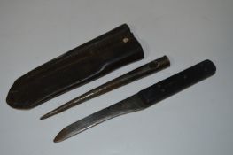 Dagger and Pigsticker in Leather Sheath