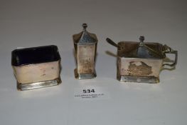 Hallmarked Silver Condiment Set 