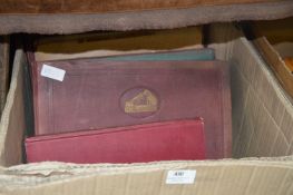 Box Containing Albums of 78rpm Records and a Royalty Book